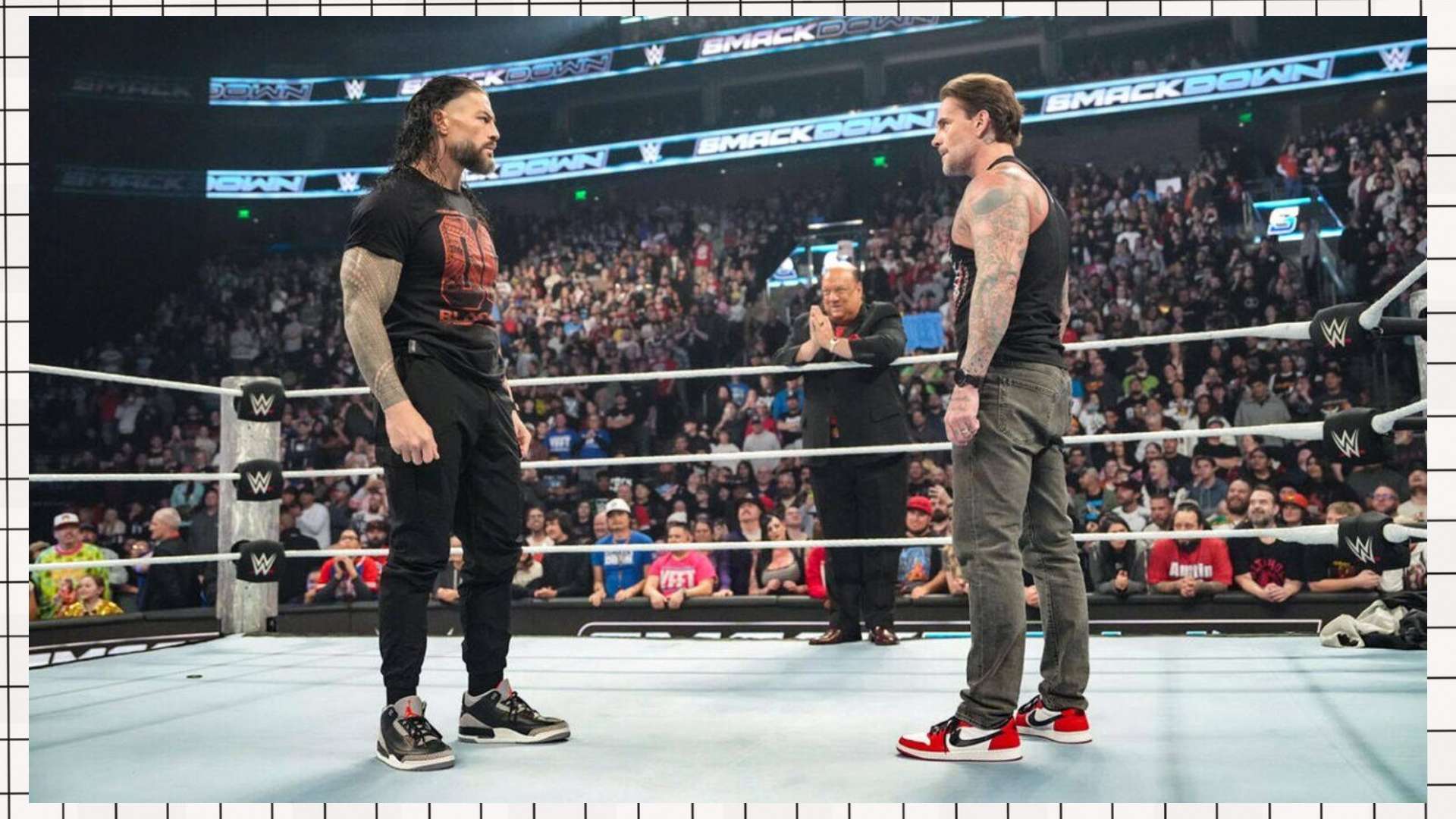Roman Reigns and CM Punk on SmackDown [via WWE]